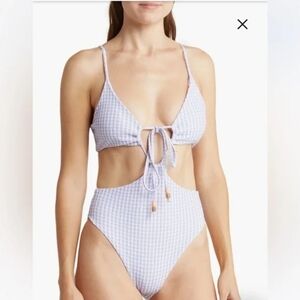 NWT! MAAJI Gingham triniti one piece swimsuit